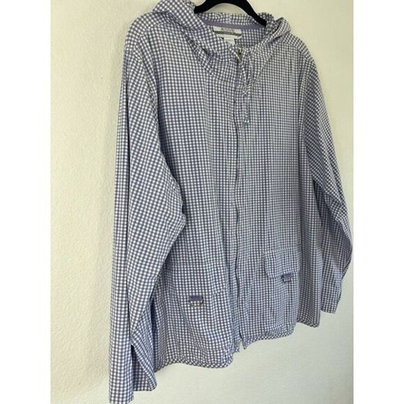 Jessie Sport Vintage Lavender Purple Checkered Full Zip Hoodie Jacket Size 20W - Picture 10 of 11